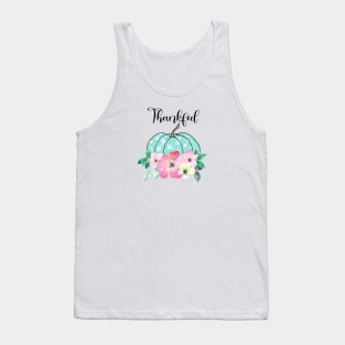 Turqouise pumpkin thankful Tank Top